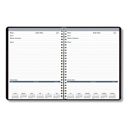House of Doolittle Recycled Meeting Note Planner, 11 x 8.5, Black Cover, 12-Month (Jan to Dec): 2025 (583992)