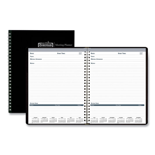 House of Doolittle Recycled Meeting Note Planner, 11 x 8.5, Black Cover, 12-Month (Jan to Dec): 2025 (583992)