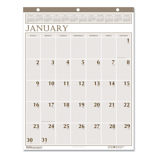 House of Doolittle Large Print Recycled Monthly Wall Calendar, 20 x 26, Beige Sheets, 12-Month (Jan to Dec): 2025 (380)