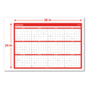 Universal Erasable Wall Calendar, 24 x 36, White/Red Sheets, 12-Month (Jan to Dec): 2025 (71004)