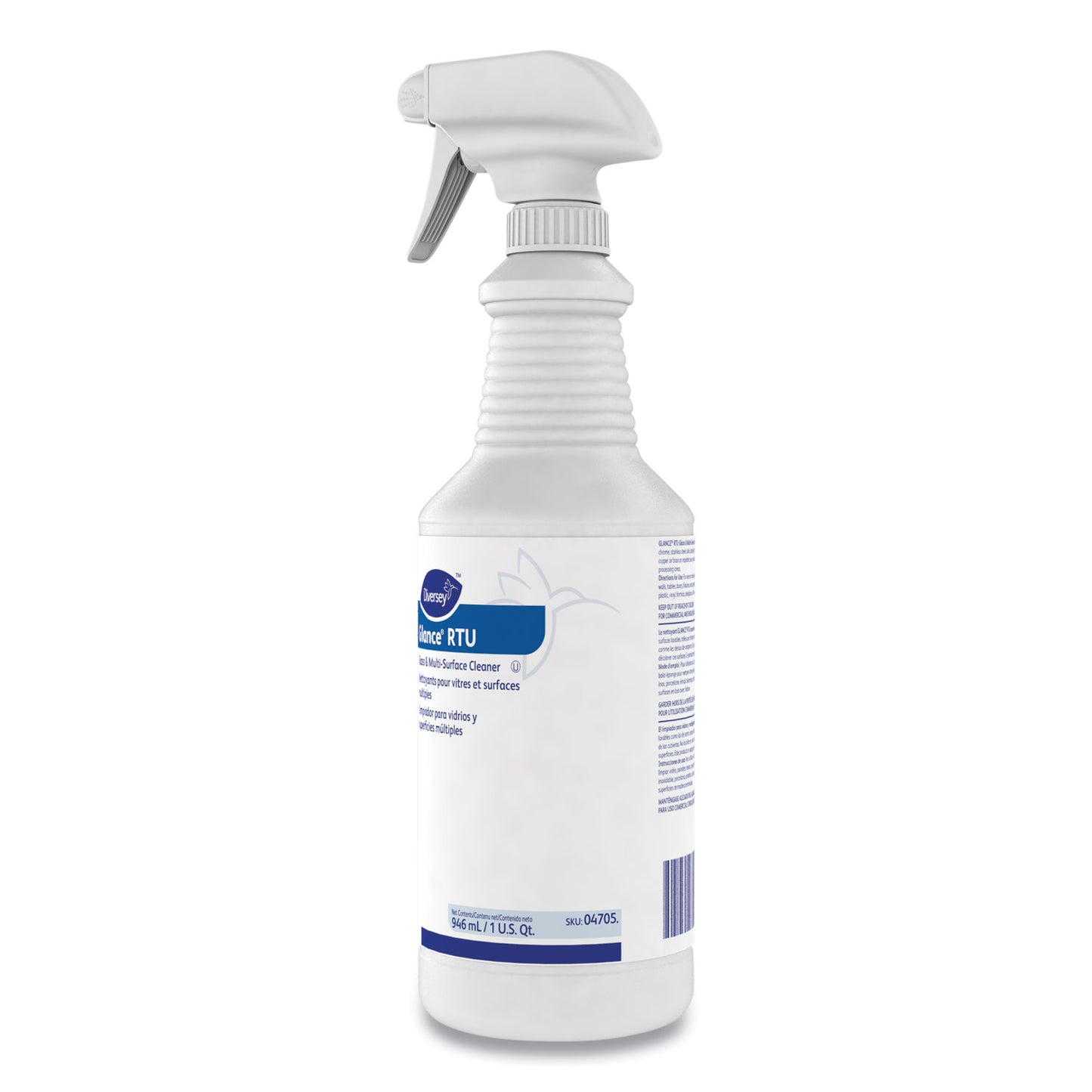 Diversey Glance Glass and Multi-Surface Cleaner, Original, 32oz Spray Bottle (04705EA)