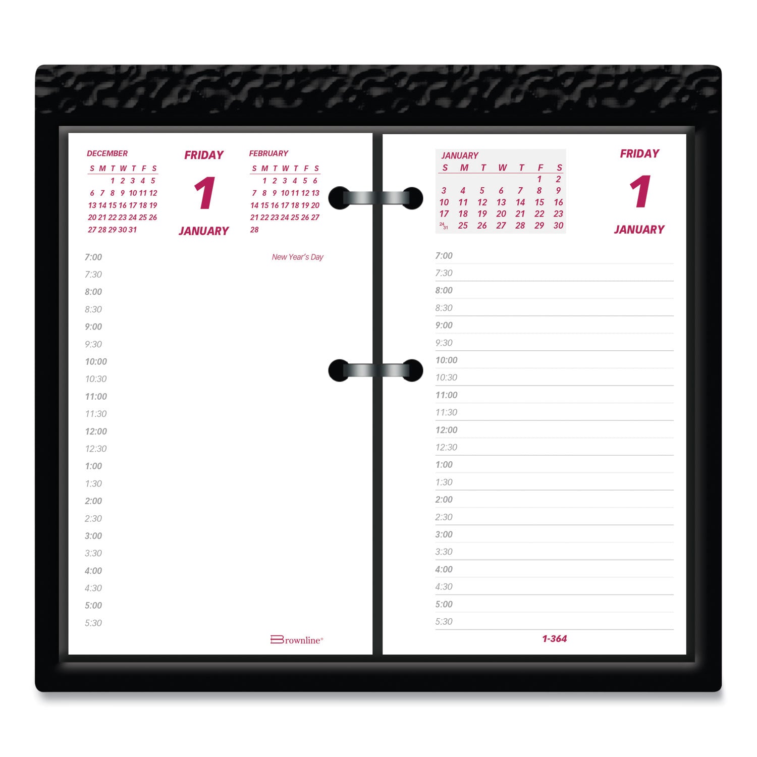 Brownline Daily Calendar Pad Refill, 6 x 3.5, White/Burgundy/Gray Sheets, 12-Month (Jan to Dec): 2025 (C2R)