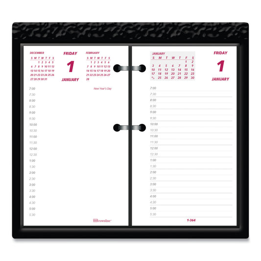 Brownline Daily Calendar Pad Refill, 6 x 3.5, White/Burgundy/Gray Sheets, 12-Month (Jan to Dec): 2025 (C2R)