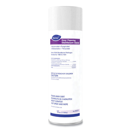 Diversey Envy Foaming Disinfectant Cleaner, Lavender Scent, 19 oz Aerosol Spray (04531EA)