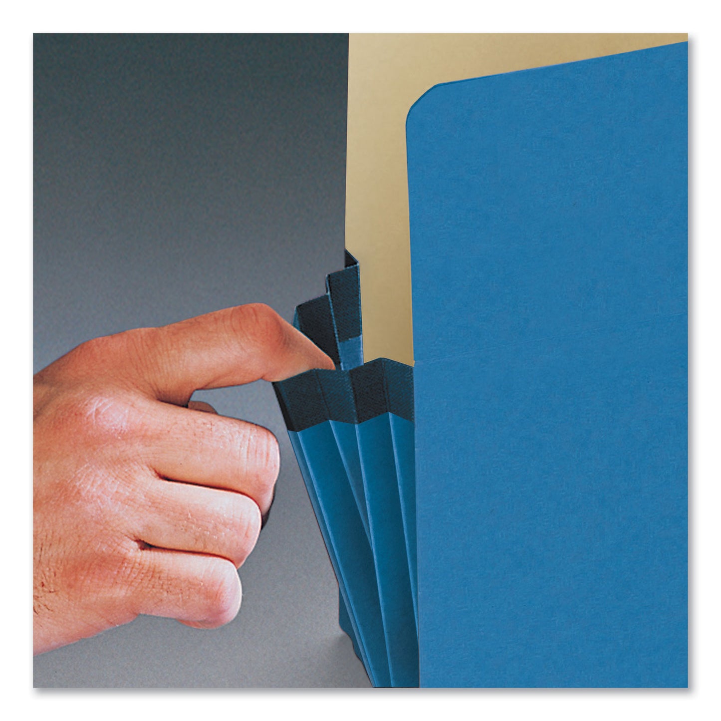 Smead Colored File Pockets, 3.5" Expansion, Letter Size, Blue (73225)