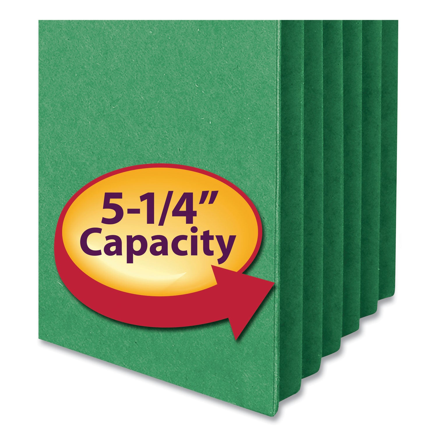 Smead Colored File Pockets, 5.25" Expansion, Letter Size, Green (73236)