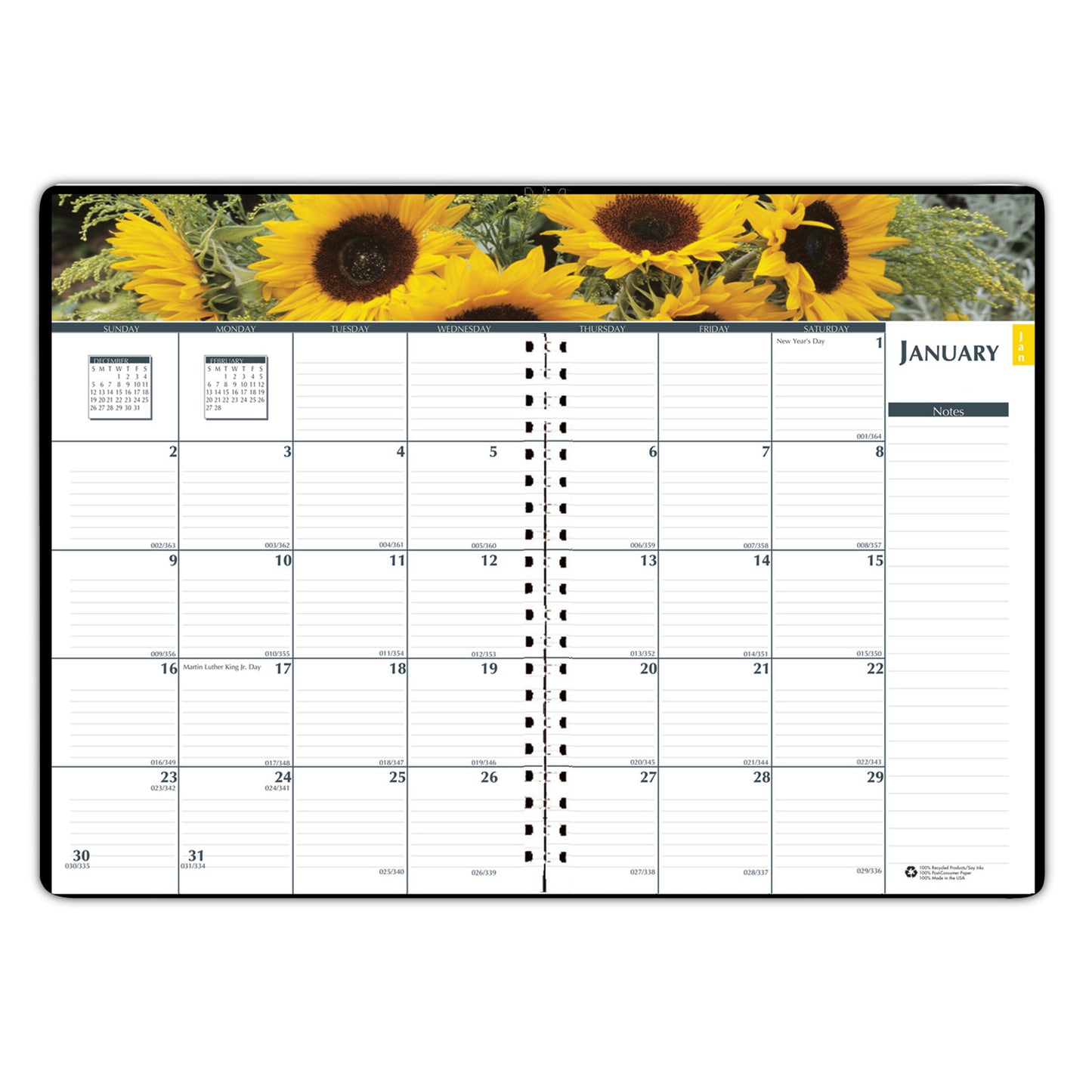 House of Doolittle Express Track Recycled Weekly Appointment Book/Monthly Planner, 8 x 5, Black Cover, 13-Month: Jan 2025 to Jan 2026 (29402)