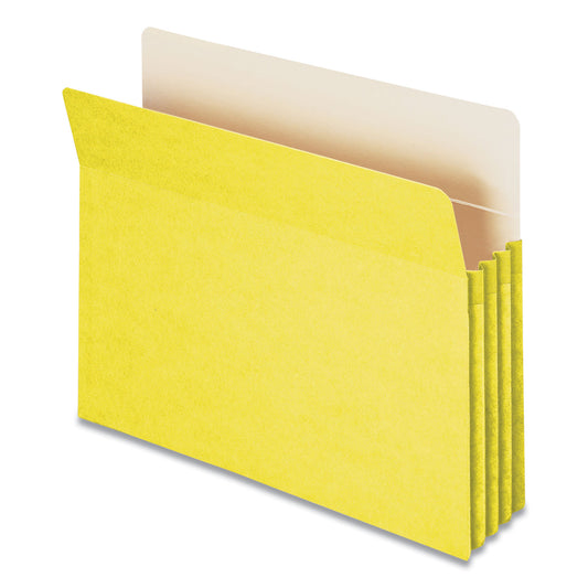 Smead Colored File Pockets, 3.5" Expansion, Letter Size, Yellow (73233)