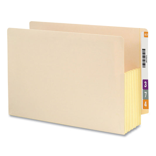 Smead Manila End Tab File Pockets with Tear Resistant Gussets, 5.25" Expansion, Legal Size, Manila, 10/Box (76174)