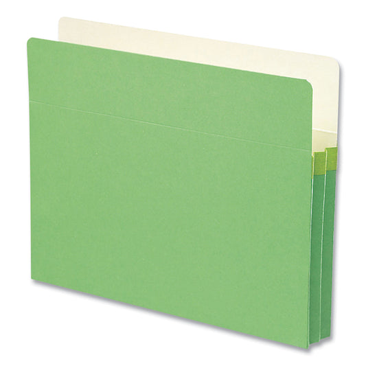 Smead Colored File Pockets, 1.75" Expansion, Letter Size, Green (73216)