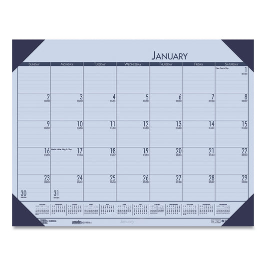 House of Doolittle EcoTones Recycled Monthly Desk Pad Calendar, 22 x 17, Sunset Orchid Sheets, Cordovan Corners, 12-Month (Jan to Dec): 2025 (12473)