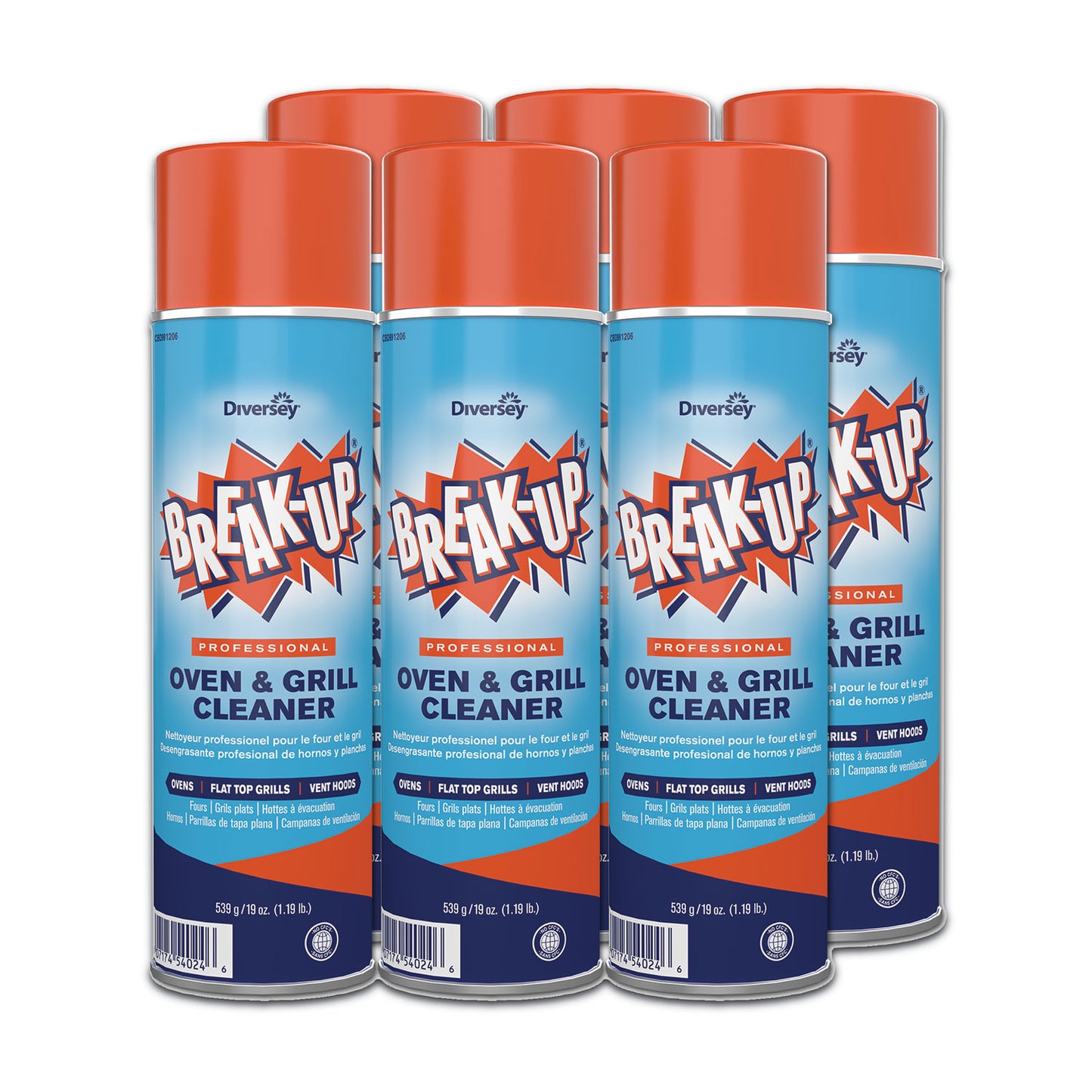 BREAK-UP Oven And Grill Cleaner, Ready to Use, 19 oz Aerosol Spray 6/Carton (CBD991206)