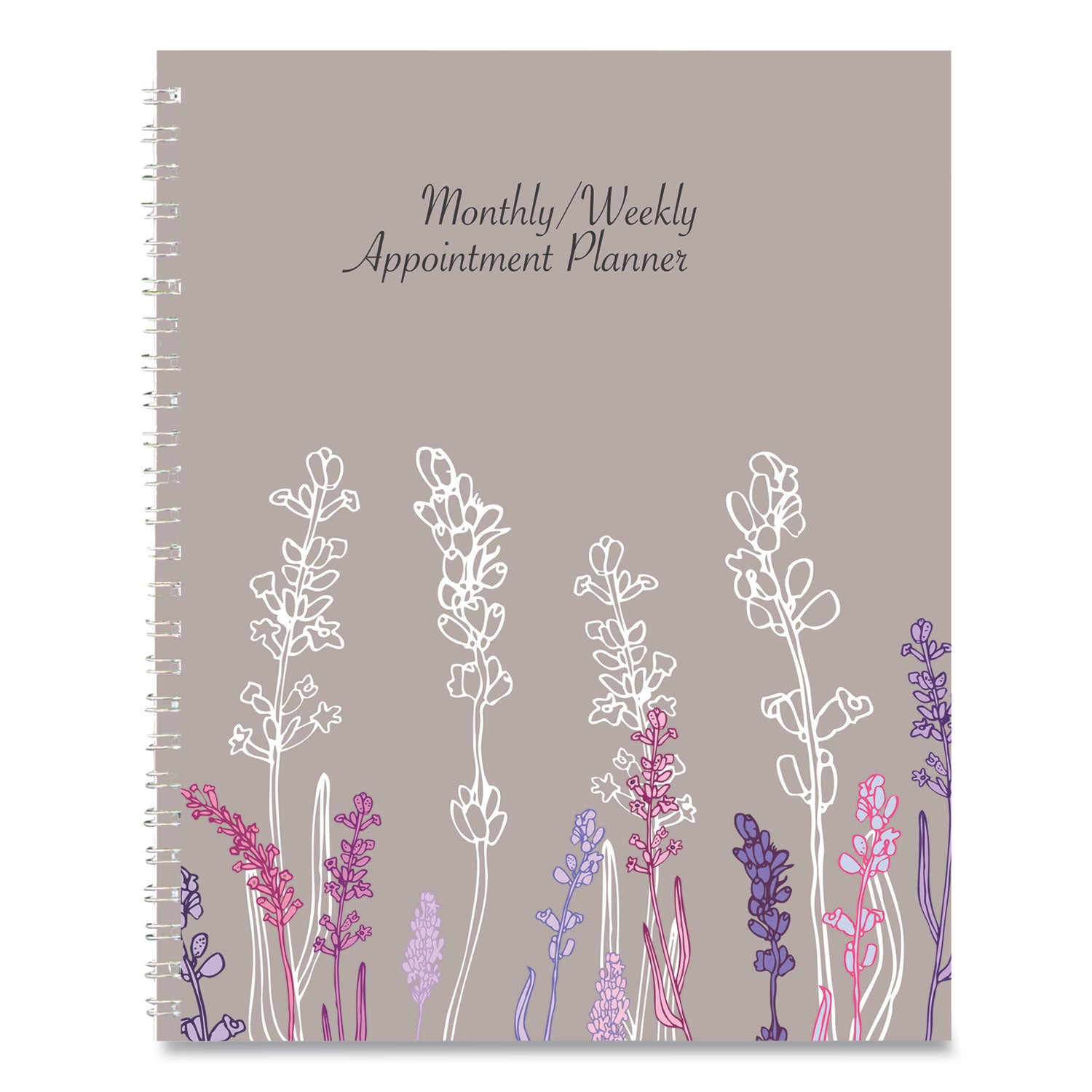 House of Doolittle Recycled Wild Flower Weekly/Monthly Planner, Wild Flowers Artwork, 9 x 7, Gray/White/Purple Cover, 12-Month (Jan-Dec): 2025 (295674)