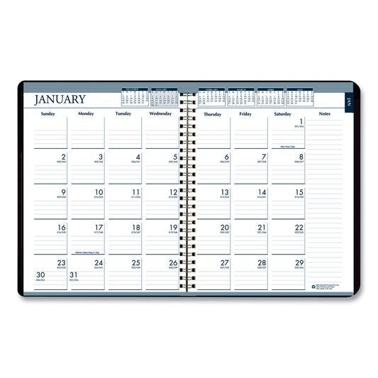 House of Doolittle Recycled Monthly Weekly 7 Day Planner, 8.75 x 6.88, Black Cover, 12-Month (Jan to Dec): 2025 (286802)
