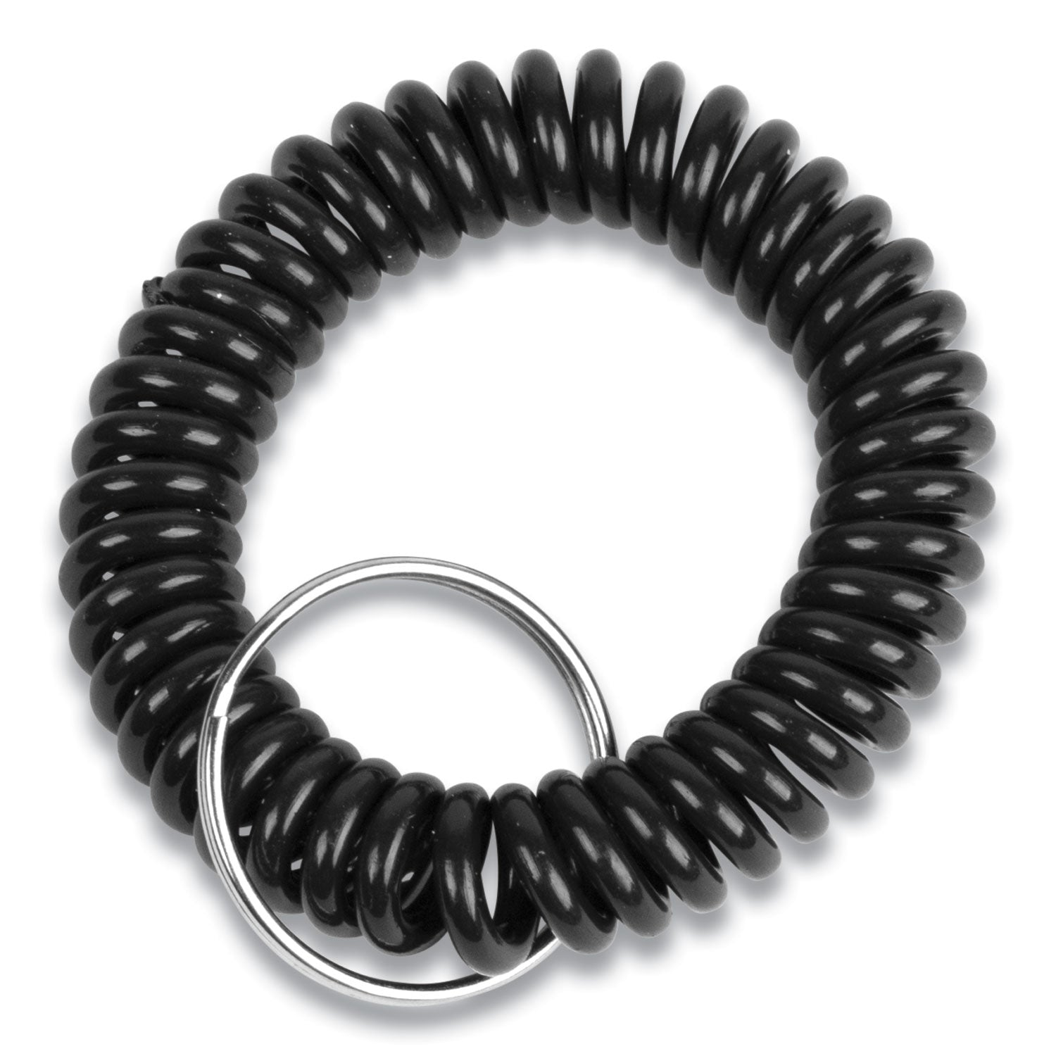 CONTROLTEK Wrist Key Coil Key Organizers, Black, 12/Pack (565121)