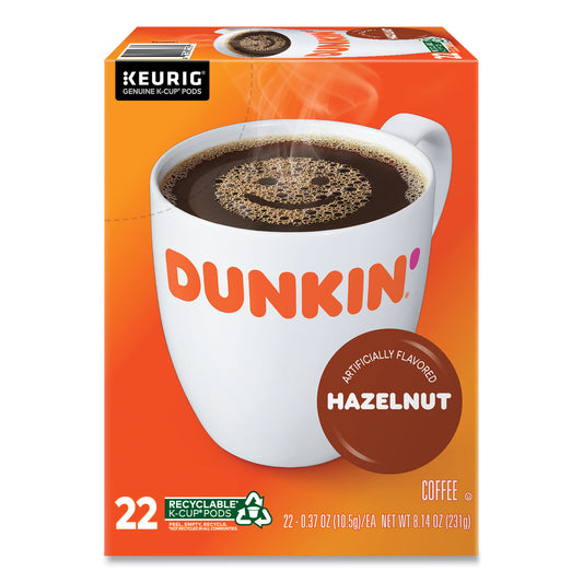 Dunkin Donuts K-Cup Pods, Hazelnut, 22/Box (1270)