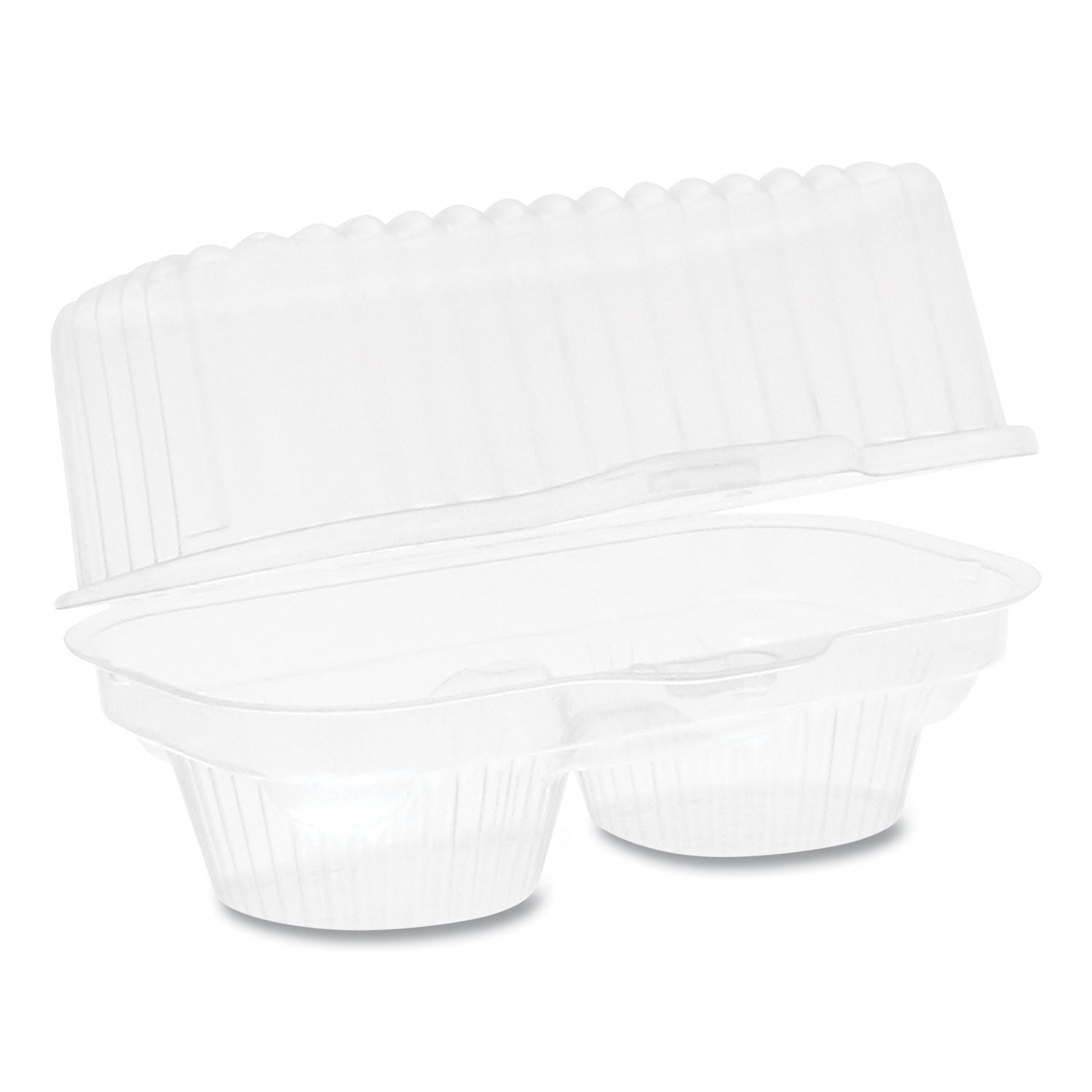 Pactiv ClearView Bakery Cupcake Container, 2-Compartment, 6.75 x 4 x 4, Clear, Plastic, 100/Carton (2002)