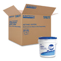 WypAll WetTask Customizable Wet Wiping System Bucket, White/Blue, 4/Carton (51677)