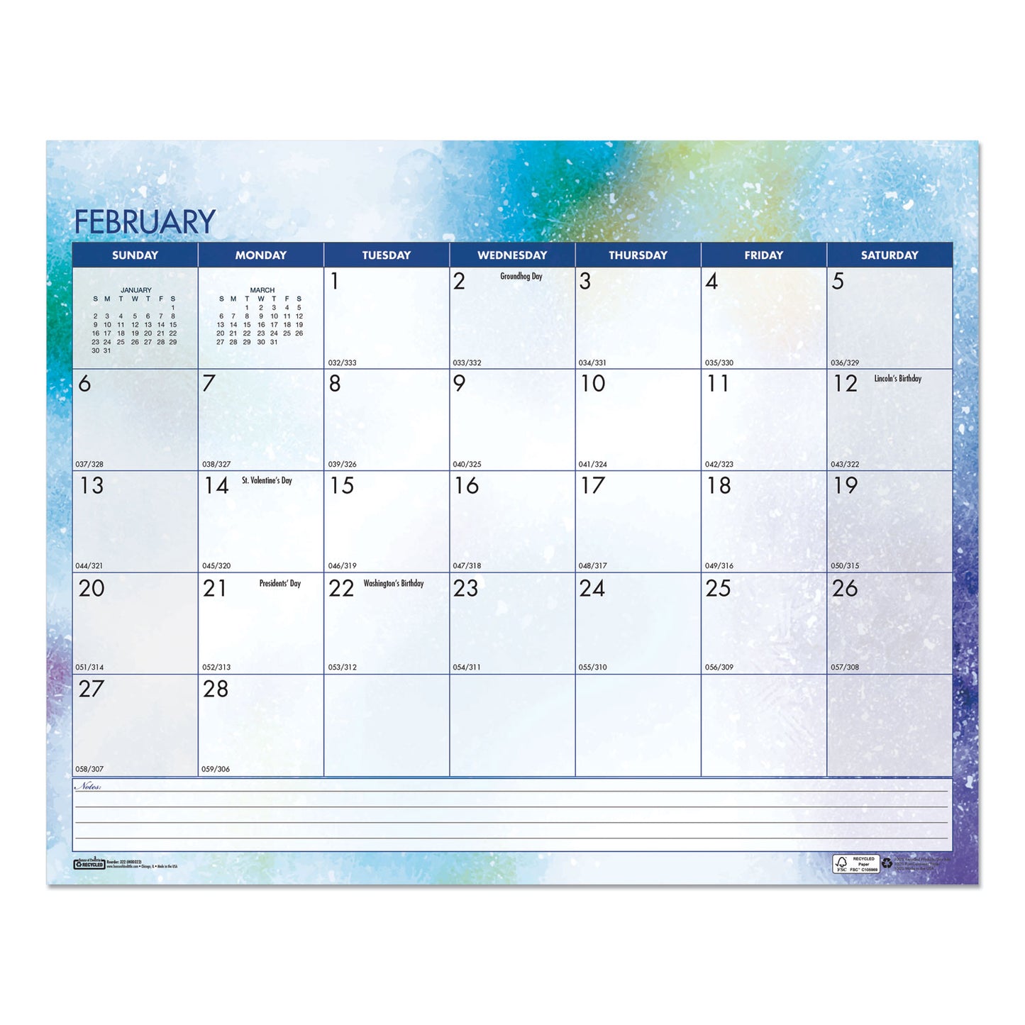 House of Doolittle Recycled Cosmos Wall Calendar, Night Sky Artwork, 14.88 x 12, White/Multicolor Sheets, 12-Month (Jan to Dec): 2025 (3459)