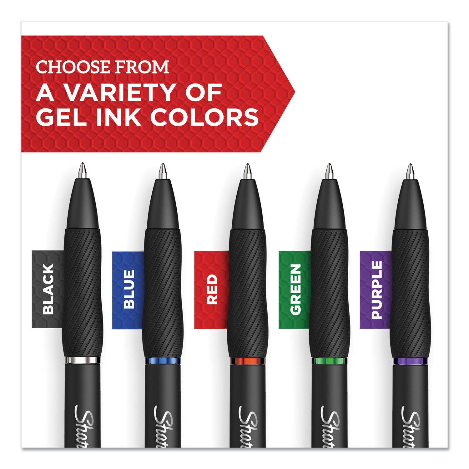 Sharpie S-Gel High-Performance Gel Pen, Retractable, Bold 1 mm, Black Ink, Black Barrel, 36/Pack (2096181)