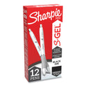 Sharpie S-Gel Fashion Barrel Gel Pen, Retractable, Medium 0.7 mm, Black Ink, Pearl White Barrel, Dozen (2126236)