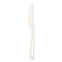 World Centric TPLA Compostable Cutlery, Knife, 6.7", White, 1,000/Carton (KNPS6)