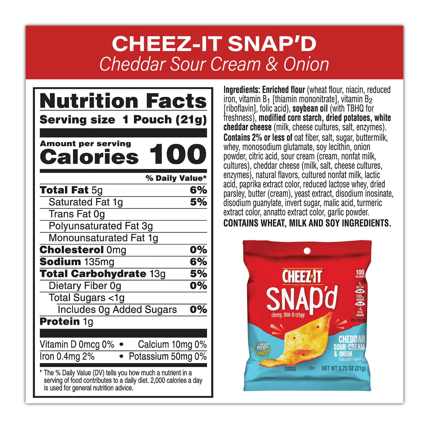 Cheez-It Baked Snack Crackers Variety Pack, Assorted Flavors, (8) 0.75 oz and (37) 1.5 oz Bags/Box (70000122)