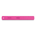 Westcott Non-Shatter Flexible Ruler, Standard/Metric, 12" (30 cm) Long, Plastic, Assorted Translucent Colors, 12/Box (17721)