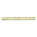 Westcott Three-Hole Punched Wood Ruler, Standard/Metric, 12" (30 cm) Long, Natural Wood, 36/Box (17724)