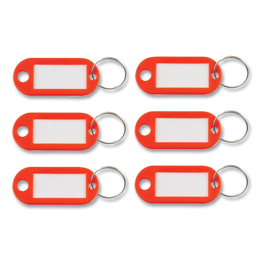 Advantus Key Tags Label Window, 0.88 x 0.19 x 2, Red, 6/Pack (KEY98018)