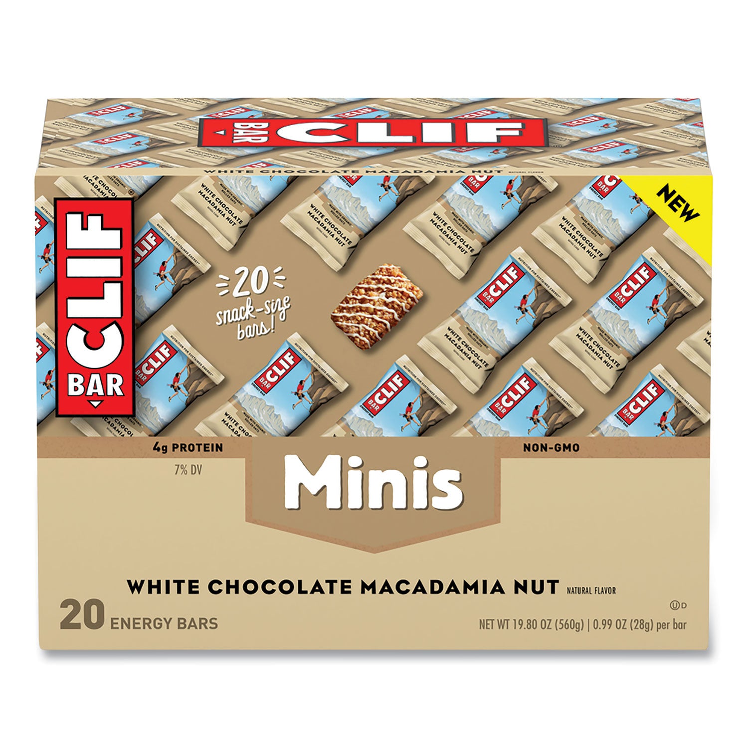 CLIF Bar Energy Bar Minis, White Chocolate Macadamia Nut, 1 oz, 20/Box (CCC37295)