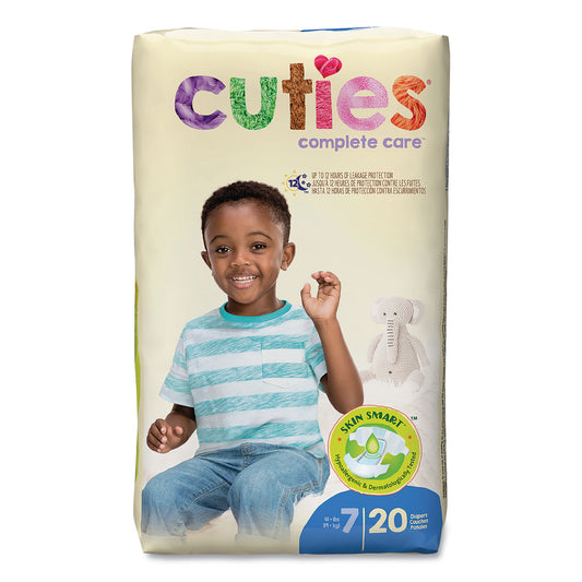 Cuties Premium Jumbo Diapers, Size 7, 41 lbs and Up, 80/Carton (CRD701)