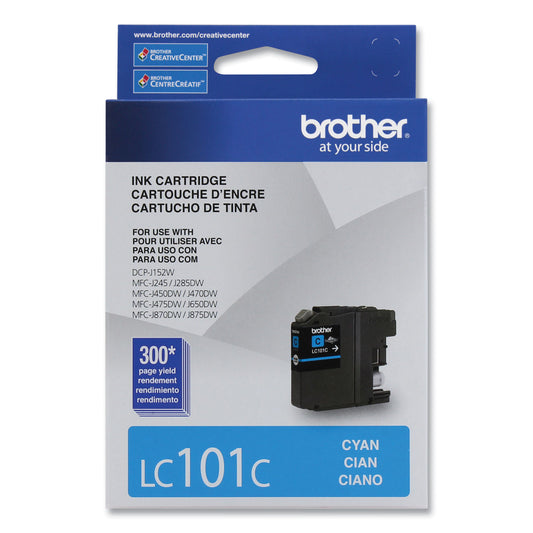 Brother LC101C Innobella Ink, 300 Page-Yield, Cyan