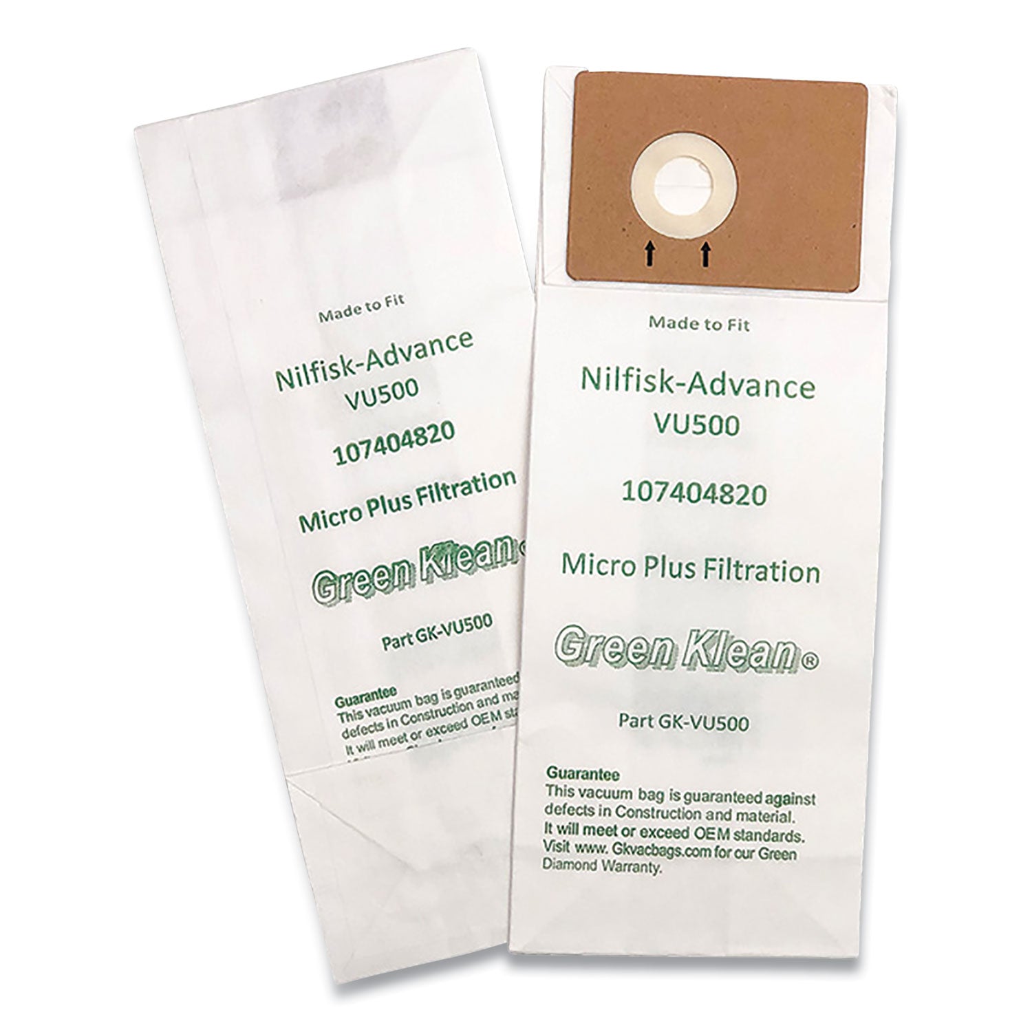 Green Klean Replacement Vacuum Bags, Fits Advance VU500, 10/Pack (VU500P)