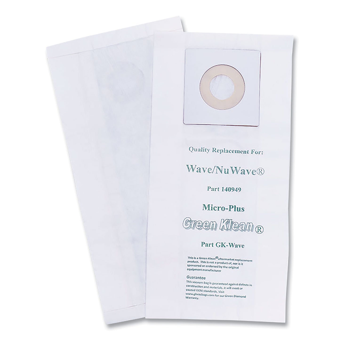 Green Klean Replacement Vacuum Bags, Fits Windsor Chariot iVac/Nuwave, 10/Pack (WAVEP)