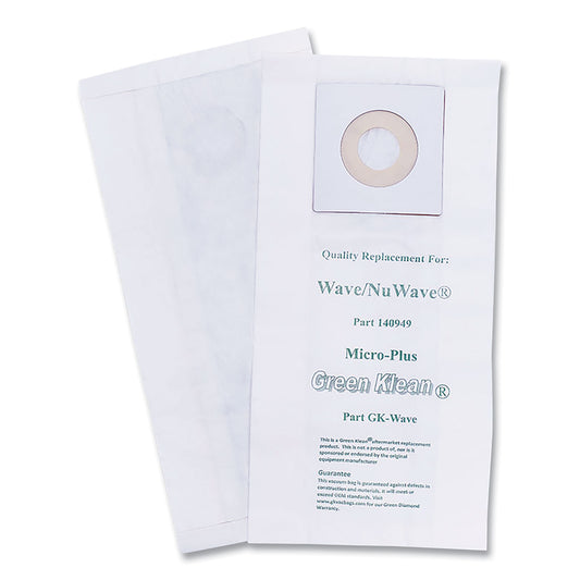 Green Klean Replacement Vacuum Bags, Fits Windsor Chariot iVac/Nuwave, 10/Pack (WAVEP)