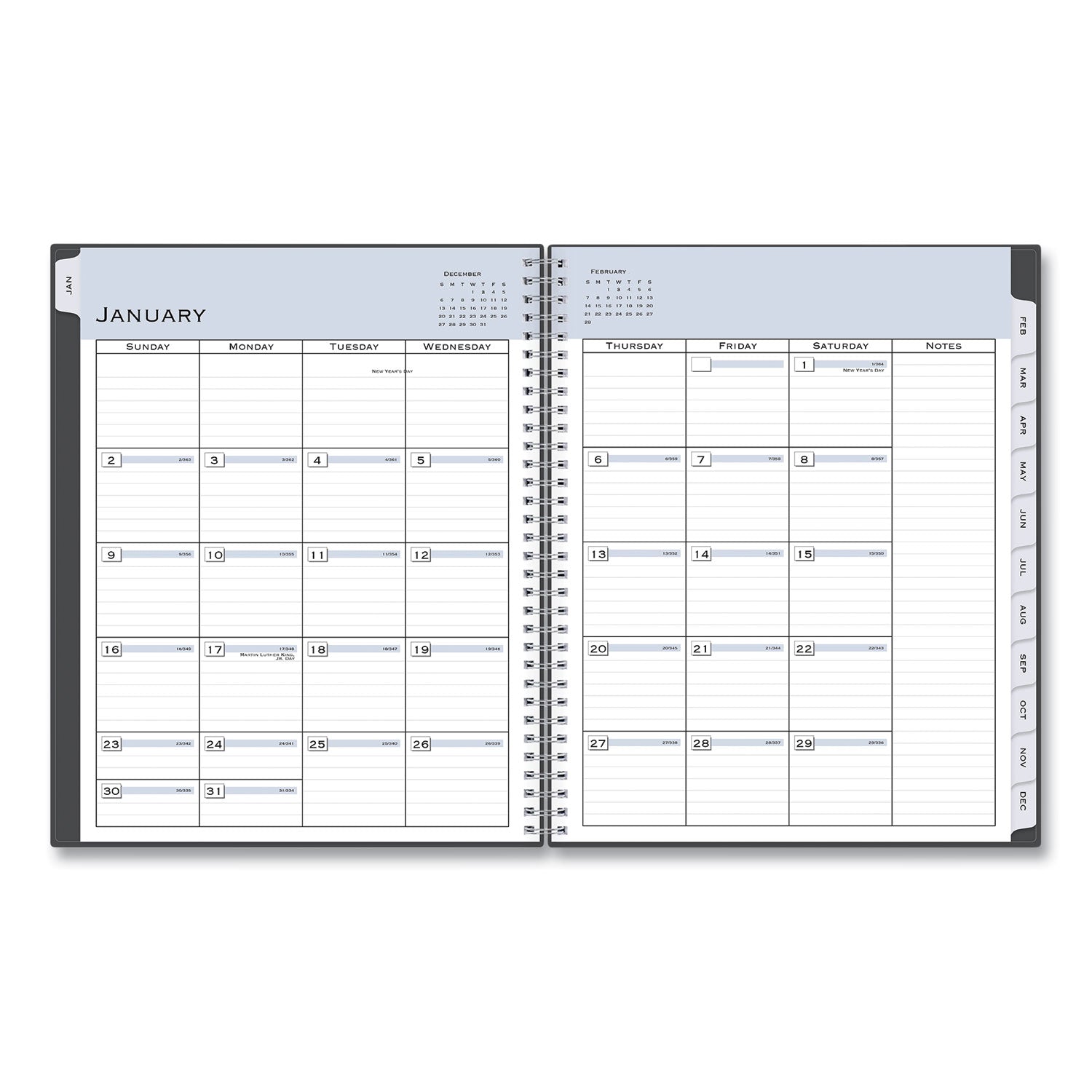 Blue Sky Passages Appointment Planner, 11 x 8.5, Charcoal Cover, 12-Month (Jan to Dec): 2025 (100009)