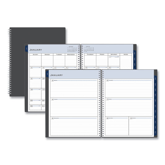 Blue Sky Passages Weekly/Monthly Planner, 11 x 8.5, Charcoal Cover, 12-Month (Jan to Dec): 2025 (100008)