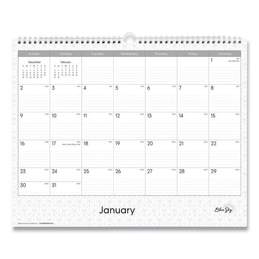 Blue Sky Enterprise Wall Calendar, Geometric Artwork, 15 x 12, White/Gray Sheets, 12-Month (Jan to Dec): 2025 (111292)