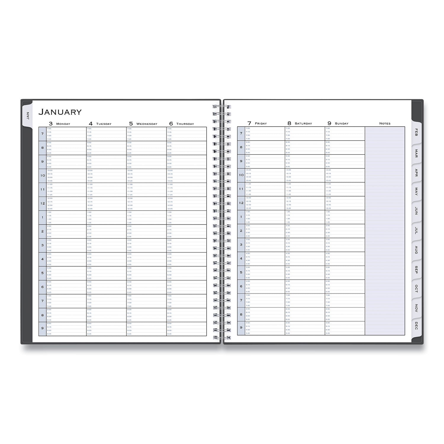 Blue Sky Passages Appointment Planner, 11 x 8.5, Charcoal Cover, 12-Month (Jan to Dec): 2025 (100009)