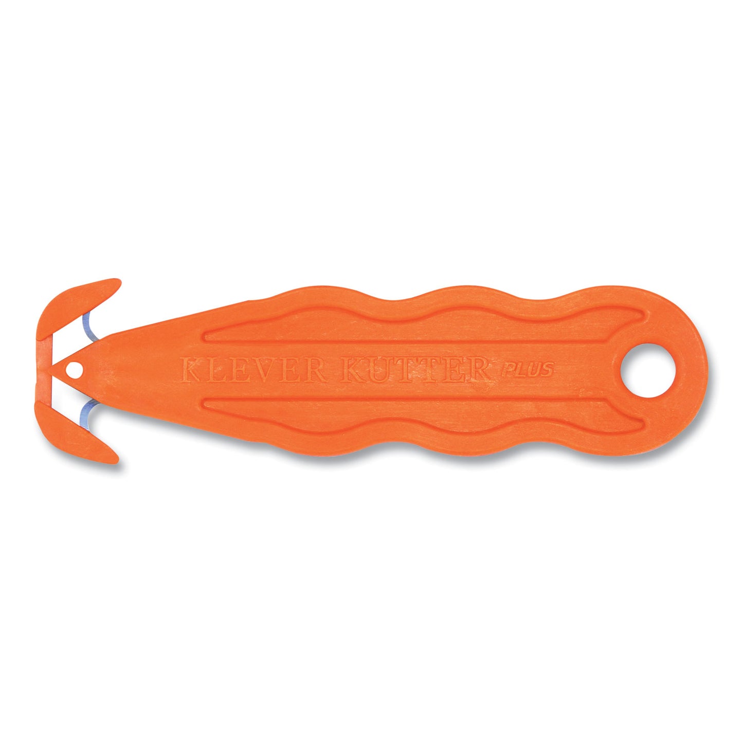 Klever Kutter Kurve Blade Plus Safety Cutter, 5.75" Plastic Handle, Orange, 10/Box (PLS100G)