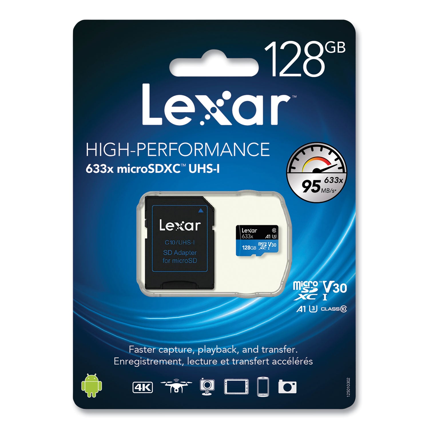 Lexar microSDXC Memory Card, UHS-I U1 Class 10, 128 GB (MI128BBNL633)