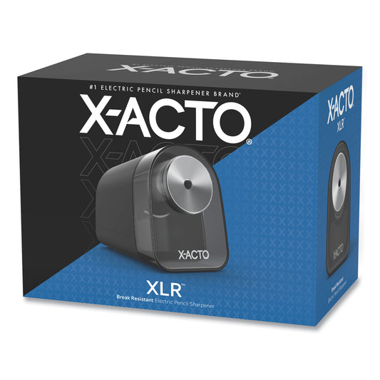 X-ACTO Model 1818 XLR Office Electric Pencil Sharpener, AC-Powered, 3.5 x 5.5 x 4.5, Black/Silver/Smoke