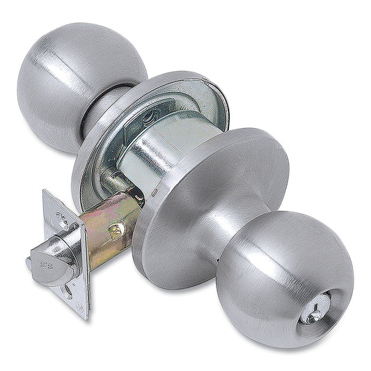 Tell Light Duty Commercial Storeroom Knob Lockset, Stainless Steel Finish (CL101705)