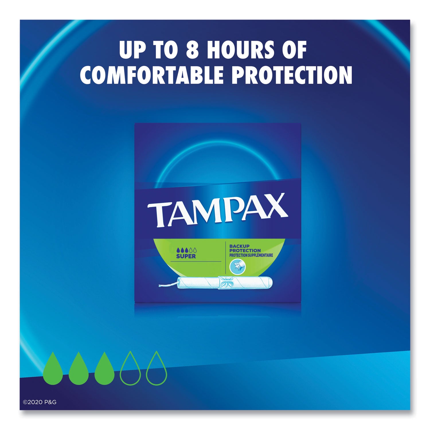 Tampax Cardboard Applicator Tampons, Super, 10/Box (31409)