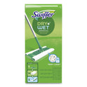 Swiffer Sweeper Mop, 10 x 4.8 White Cloth Head, 46" Silver/Green Aluminum/Plastic Handle (49947)