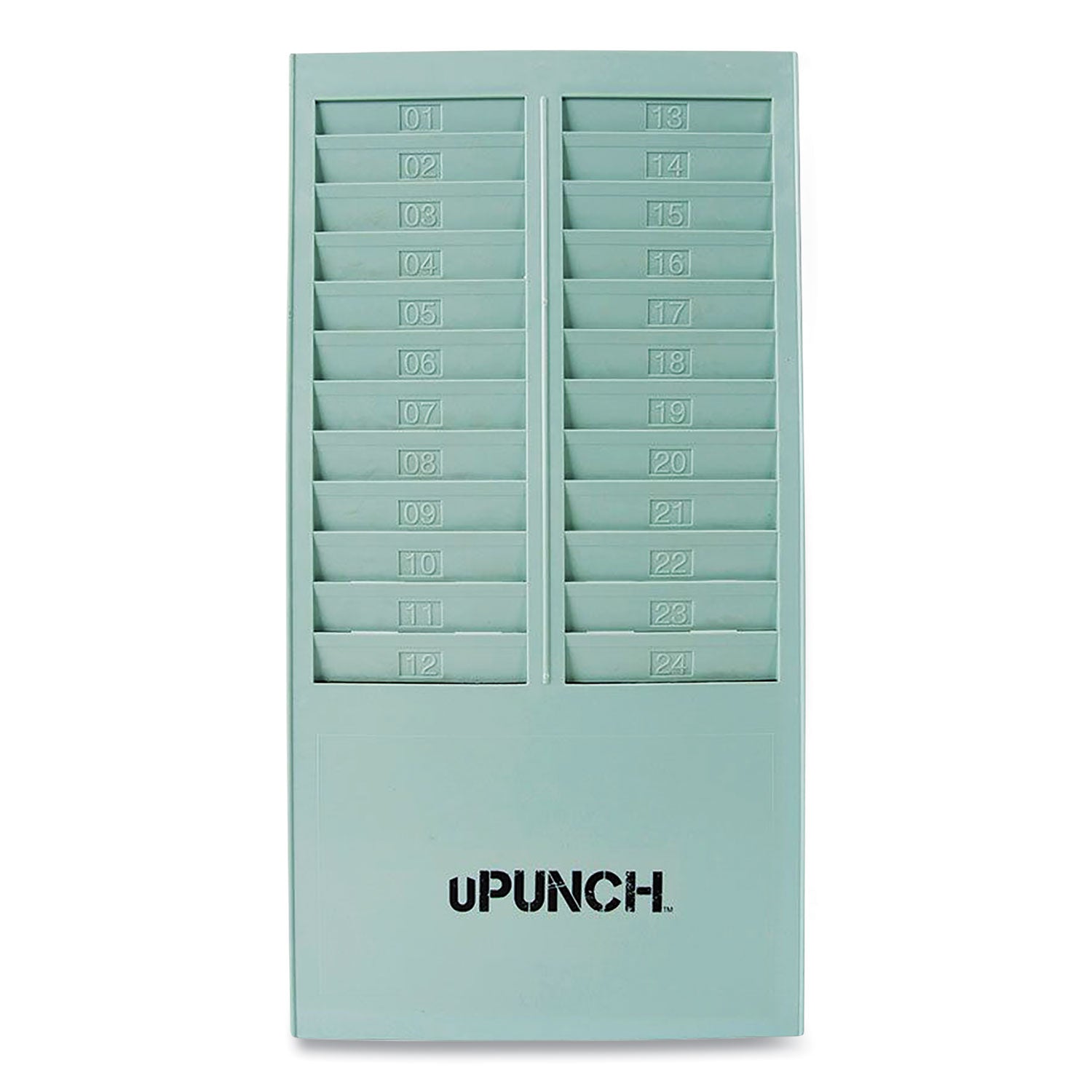 uPunch Time Card Rack, 24 Pockets, Gray (HNTCR24)