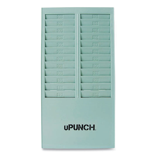 uPunch Time Card Rack, 24 Pockets, Gray (HNTCR24)