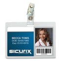 SICURIX Self Laminating Badge Holder, Horizontal, 3.5 x 2.25, Clear, 25/Pack (BAU62916)