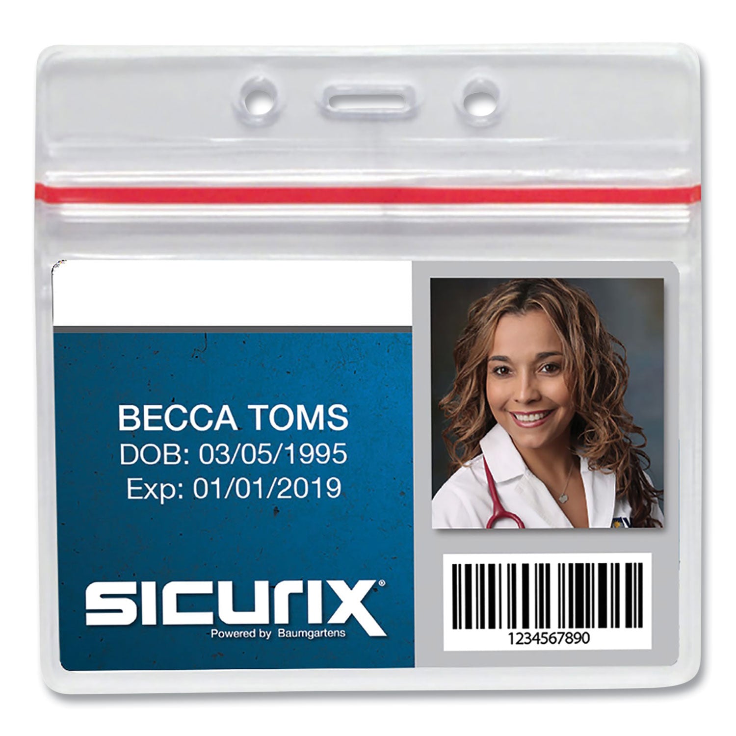 SICURIX Sealable Cardholder, Horizontal, 3.75 x 2.62, Clear, 50/Pack (BAU47830)